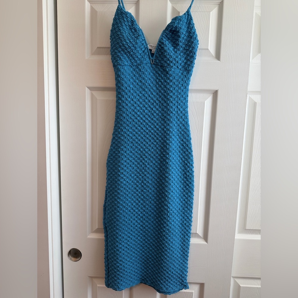 Rolla Coster Teal Textured Midi Dress